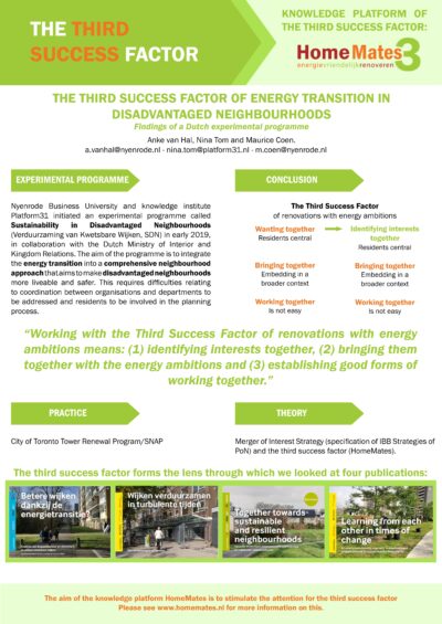Poster Behave 2023 - The Third Success Factor of Energy Transistion in Disadvantaged Neighbourhoods